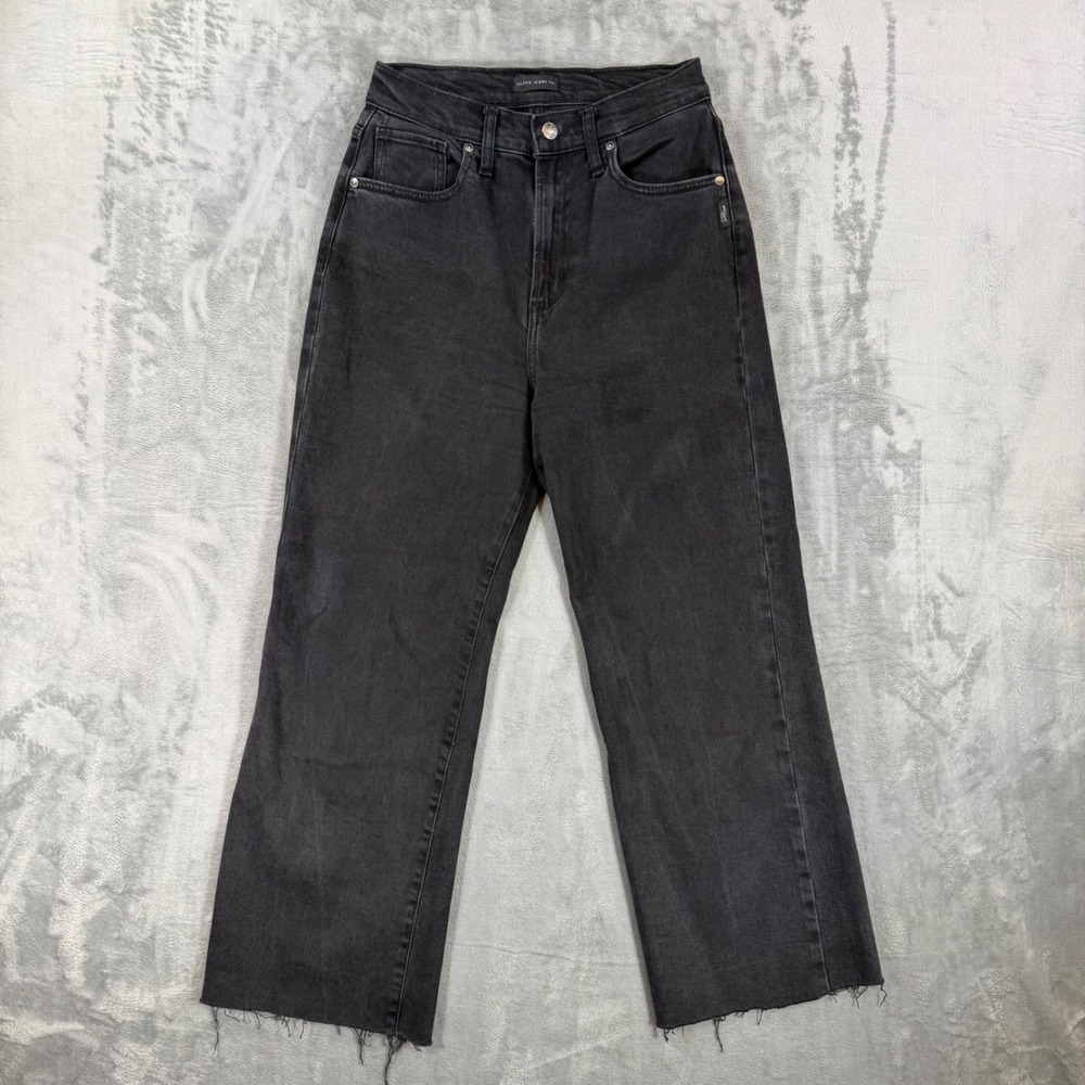 Silver Jeans Highly Desirable Trouser Women's Size 27x31 Black Wide Leg Denim